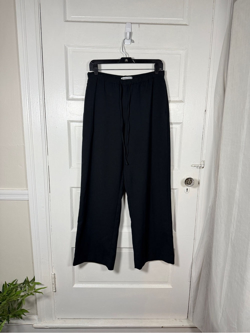 Abercrombie & Fitch Black Wide Leg Pants Trousers Women’s S Relaxed Fit Pockets